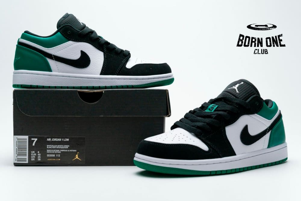 Jordan 1 Low White Black Mystic Green 553558-113