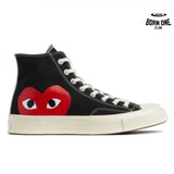 Comme des Garcons Black Converse High Top with Big Heart