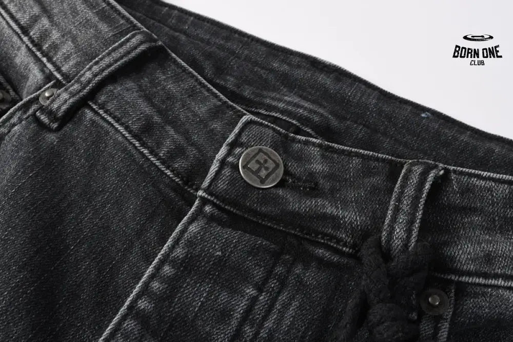Calça Jeans Ksubi Preta Logo Branco