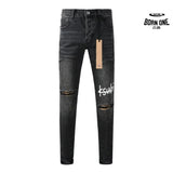 Calça Jeans Ksubi Preta Logo Branco