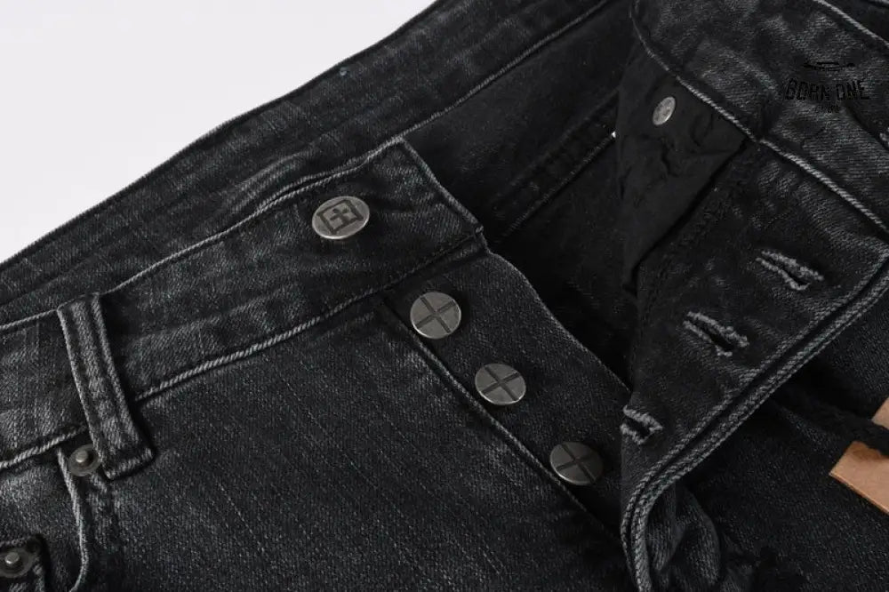 Calça Jeans Ksubi Preta Logo Branco