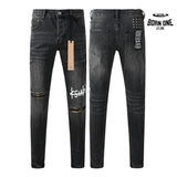 Calça Jeans Ksubi Preta Logo Branco