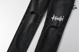 Calça Jeans Ksubi Preta Logo Branco
