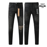Calça Jeans Ksubi Preta Logo Bordado Joelho
