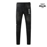 Calça Jeans Ksubi Preta Logo Bordado Joelho