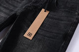 Calça Jeans Ksubi Preta Logo Bordado Joelho