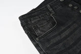 Calça Jeans Ksubi Preta Logo Bordado Joelho