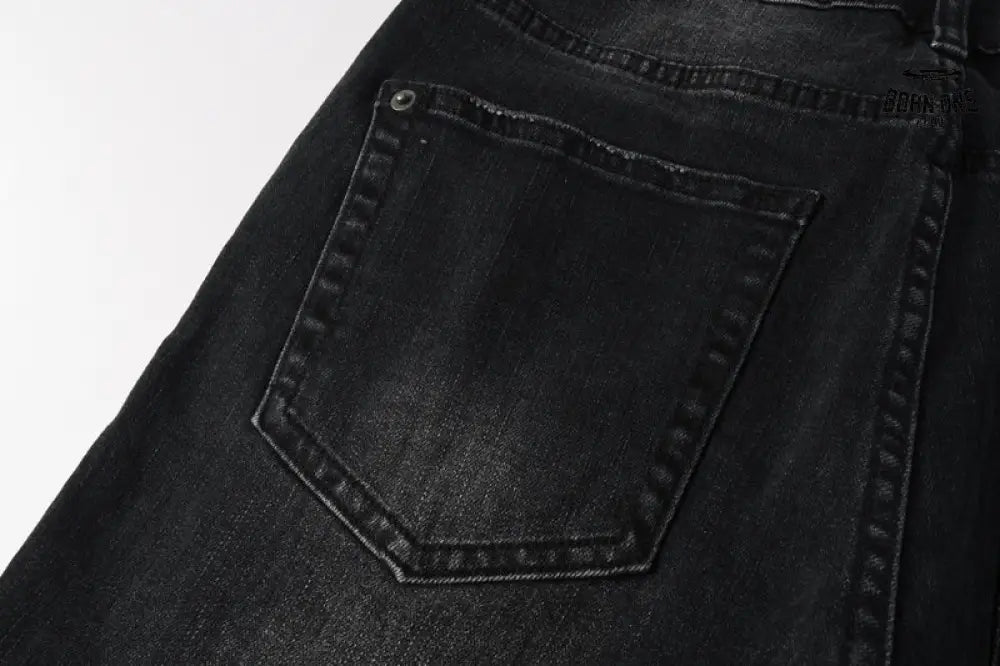 Calça Jeans Ksubi Preta Letreiro Vermelho