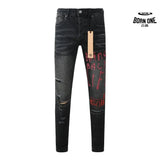 Calça Jeans Ksubi Preta Letreiro Vermelho