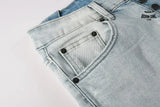 Calça Jeans Ksubi Azul Claro Destroyed Logo Lateral