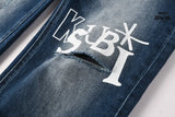 Calça Jeans Ksubi Azul Escuro Degradê Logo