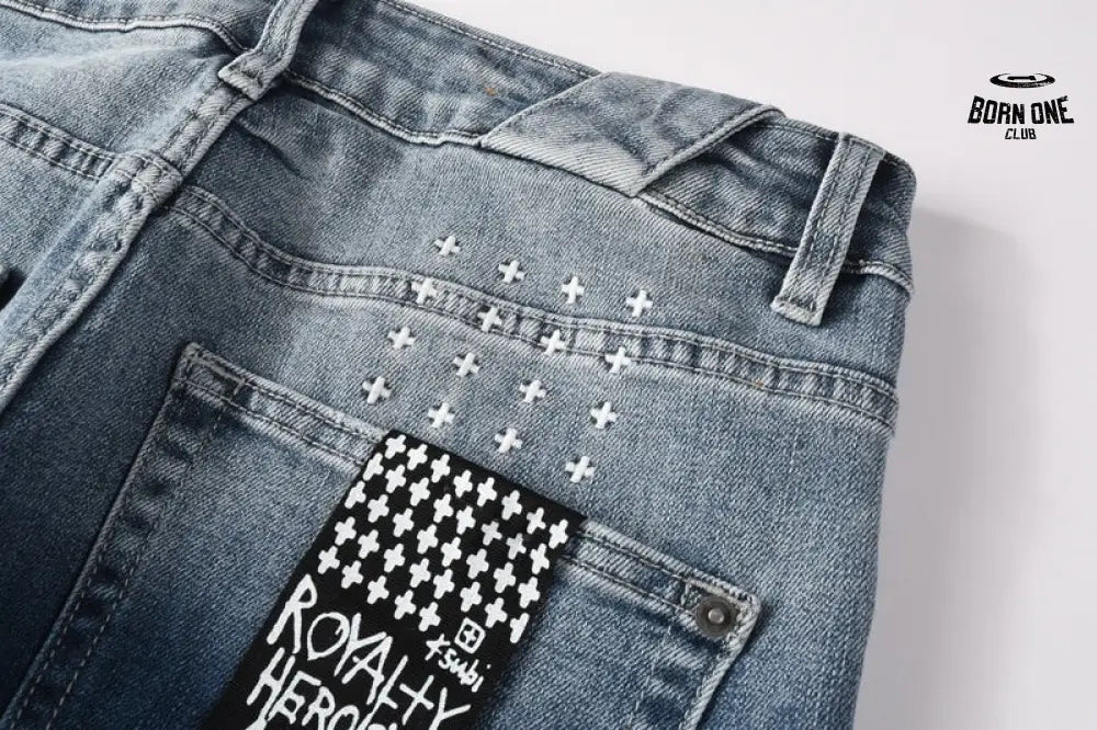 Calça Jeans Ksubi Azul Escuro Degradê Logo