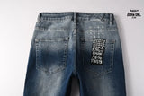 Calça Jeans Ksubi Azul Escuro Degradê Logo