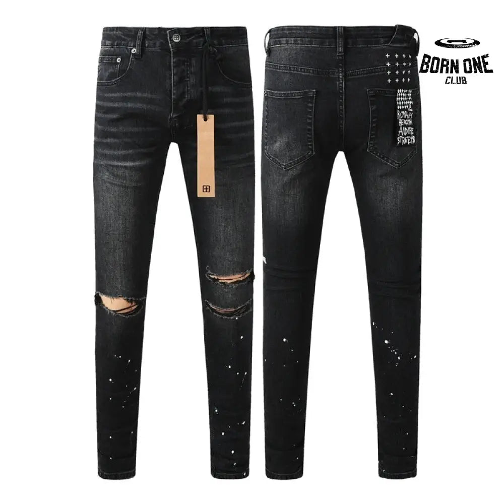 Calça Jeans Ksubi Preta Respingos de Tinta