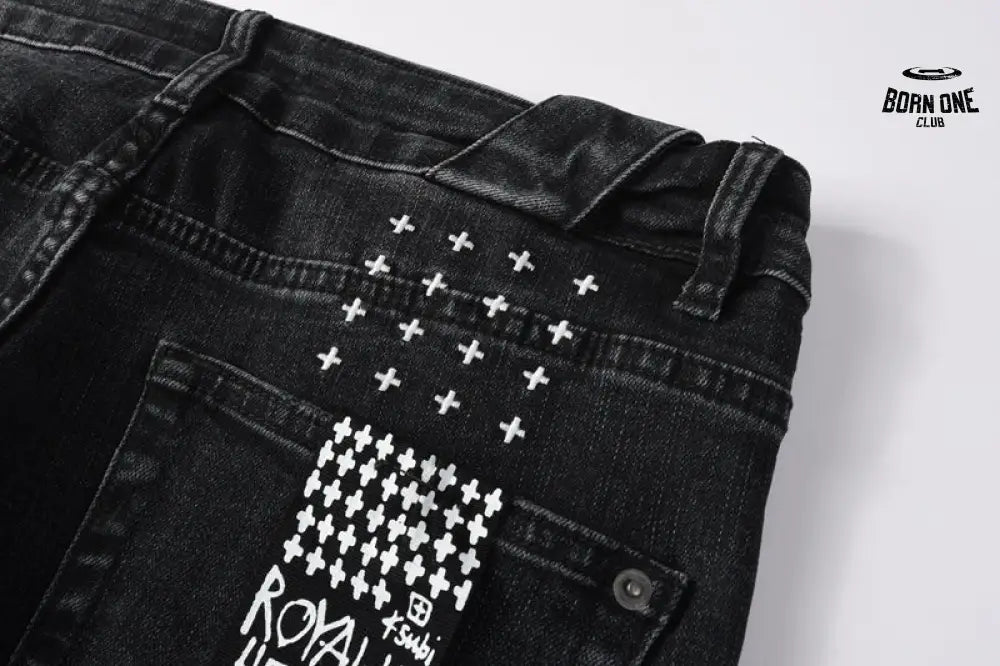 Calça Jeans Ksubi Preta Respingos de Tinta