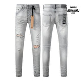 Calça Jeans Ksubi Cinza Claro Destroyed