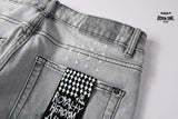 Calça Jeans Ksubi Cinza Claro Destroyed