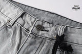 Calça Jeans Ksubi Cinza Claro Destroyed