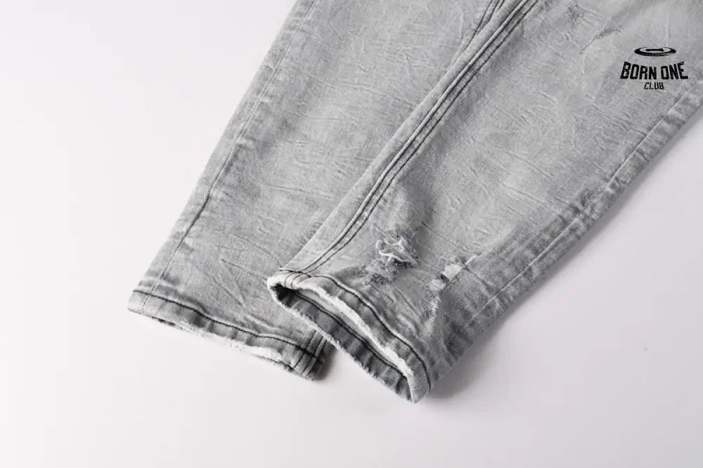 Calça Jeans Ksubi Cinza Claro Destroyed
