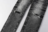Calça Jeans Ksubi Cinza Lavada Destroyed