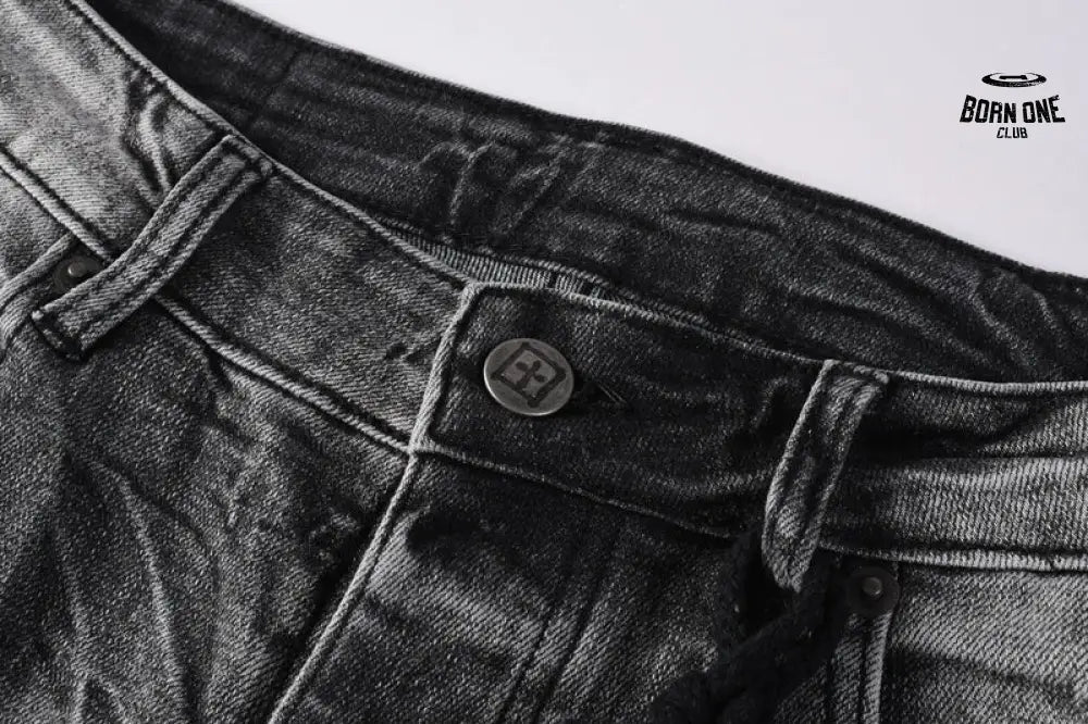Calça Jeans Ksubi Cinza Lavada Destroyed