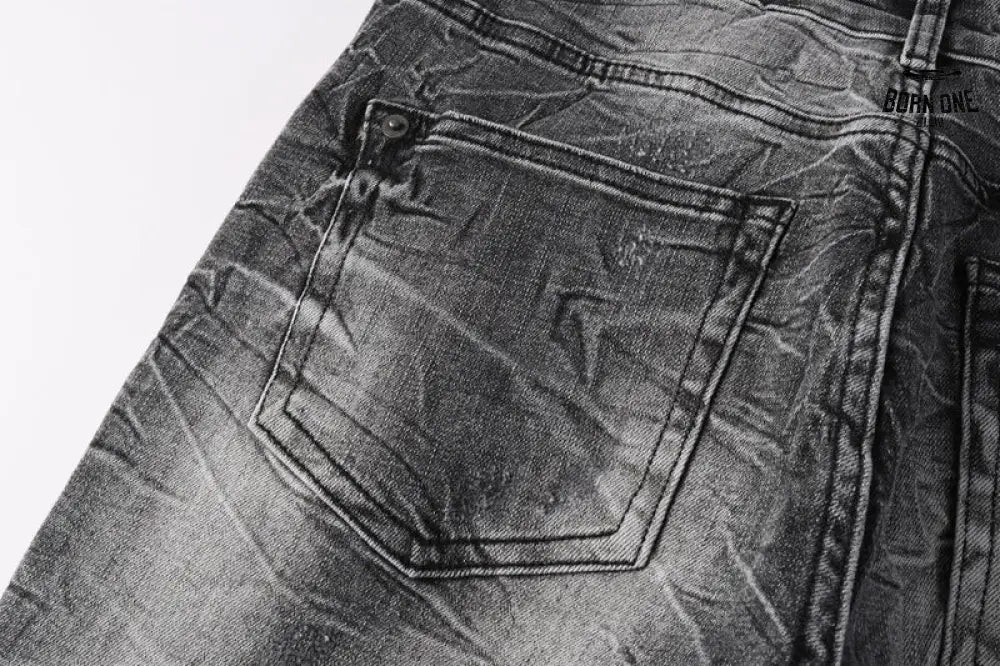 Calça Jeans Ksubi Cinza Lavada Destroyed