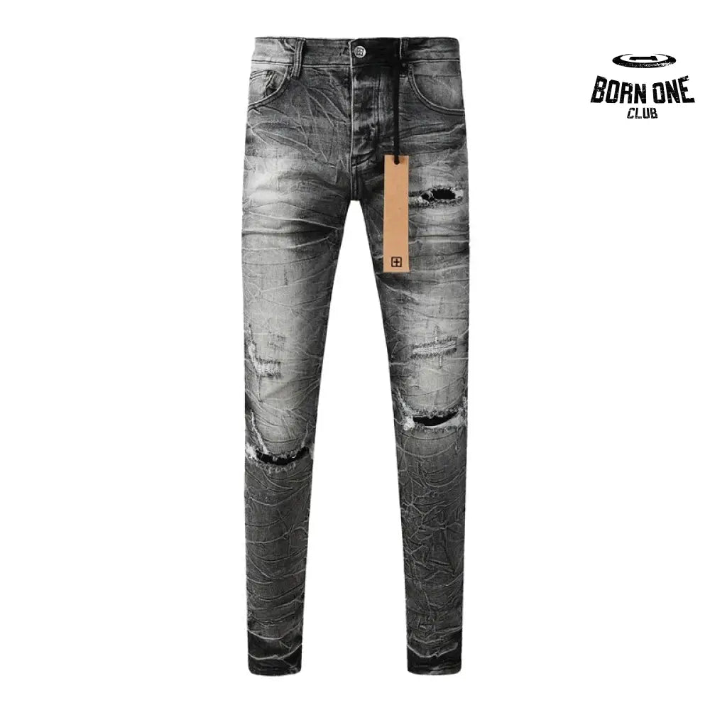 Calça Jeans Ksubi Cinza Lavada Destroyed