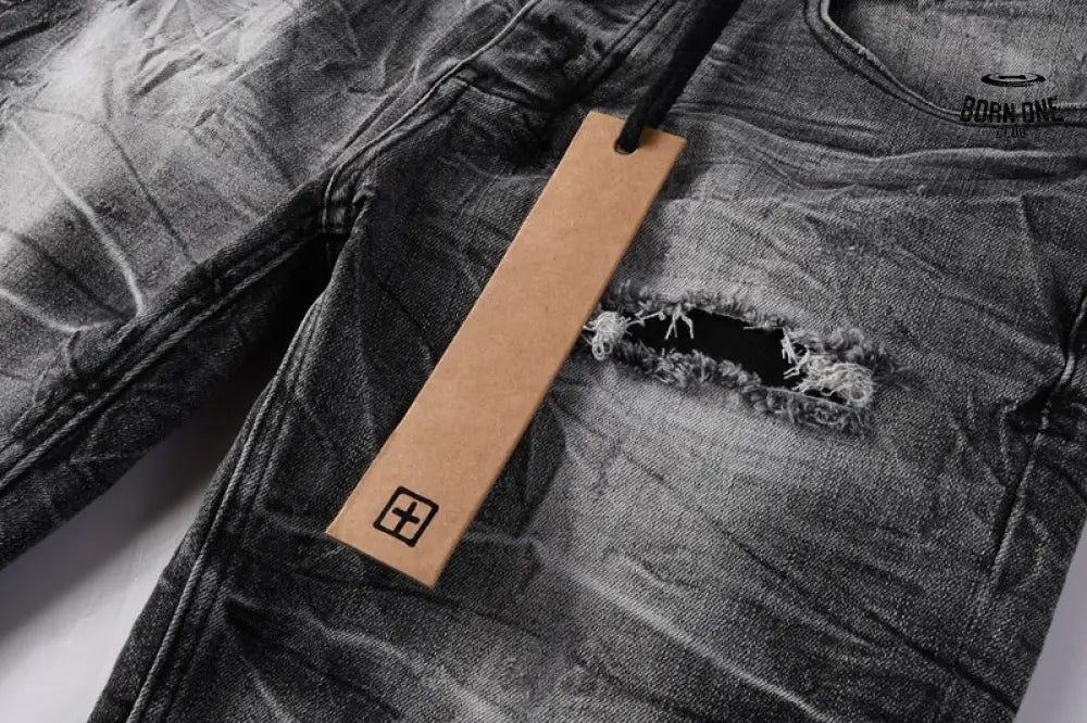 Calça Jeans Ksubi Cinza Lavada Destroyed