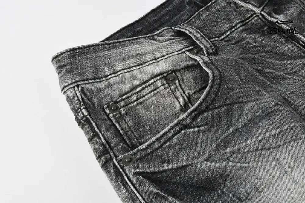 Calça Jeans Ksubi Cinza Lavada Destroyed