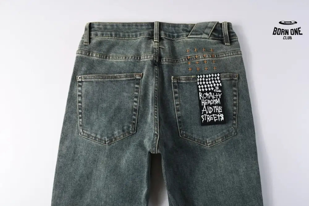 Calça Jeans Ksubi Azul Esverdeada Lavada