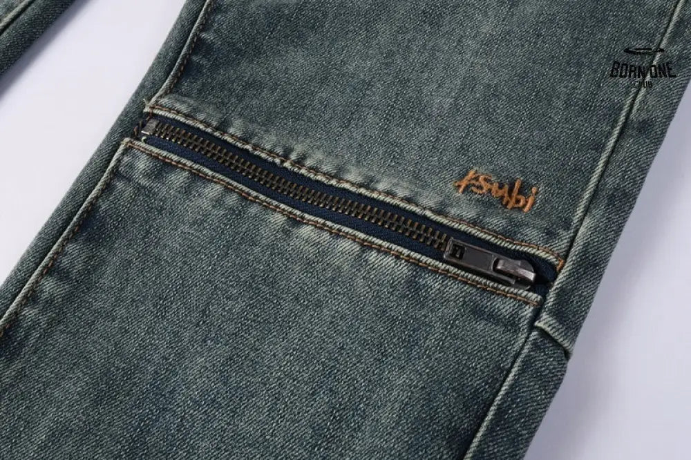 Calça Jeans Ksubi Azul Esverdeada Lavada