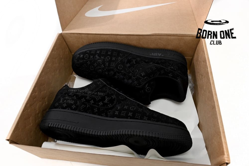 Louis Vuitton x Nike Air Force 1 Low All Black 1A9VD7
