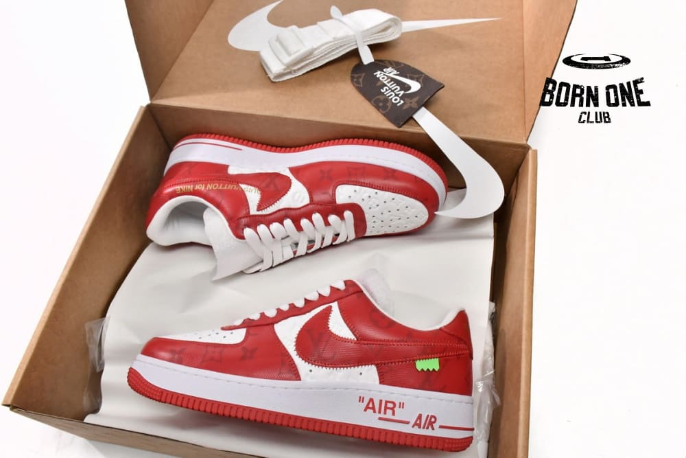 Louis Vuitton x Nike Air Force 1 Low By Virgil Abloh White Red