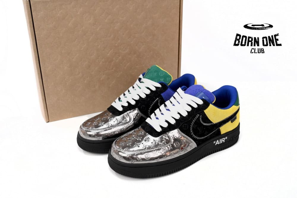Louis Vuitton x Nike Air Force 1 Low Silver Yellow 1A9VCH