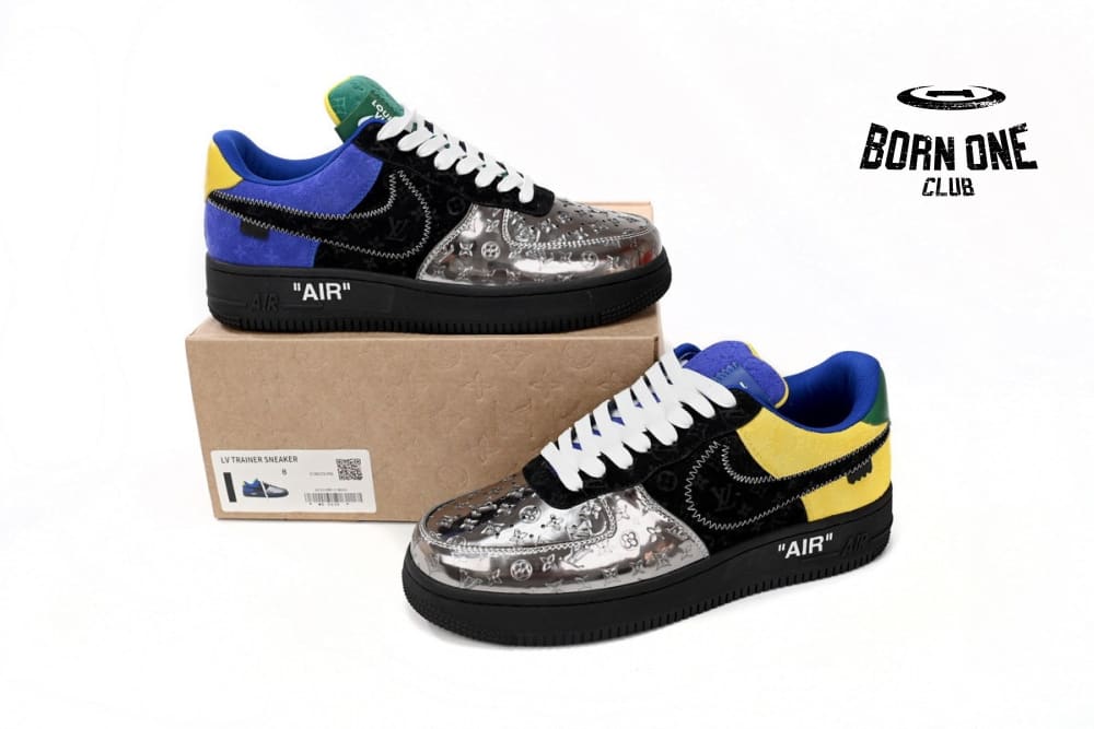 Louis Vuitton x Nike Air Force 1 Low Silver Yellow 1A9VCH