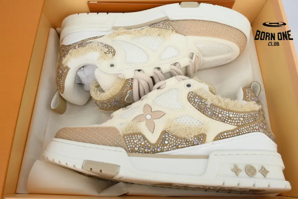 Louis Vuitton LV Skate Sneaker Horse Hair Apricot Diamond