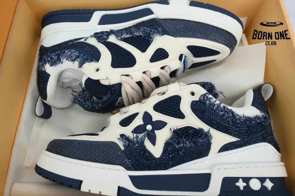 Louis Vuitton LV Skate Sneaker Horse Hair Blue Diamond