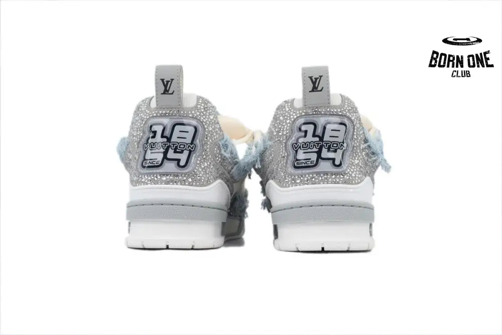 Louis Vuitton LV Skate Sneaker Horse Hair Gray White Diamond