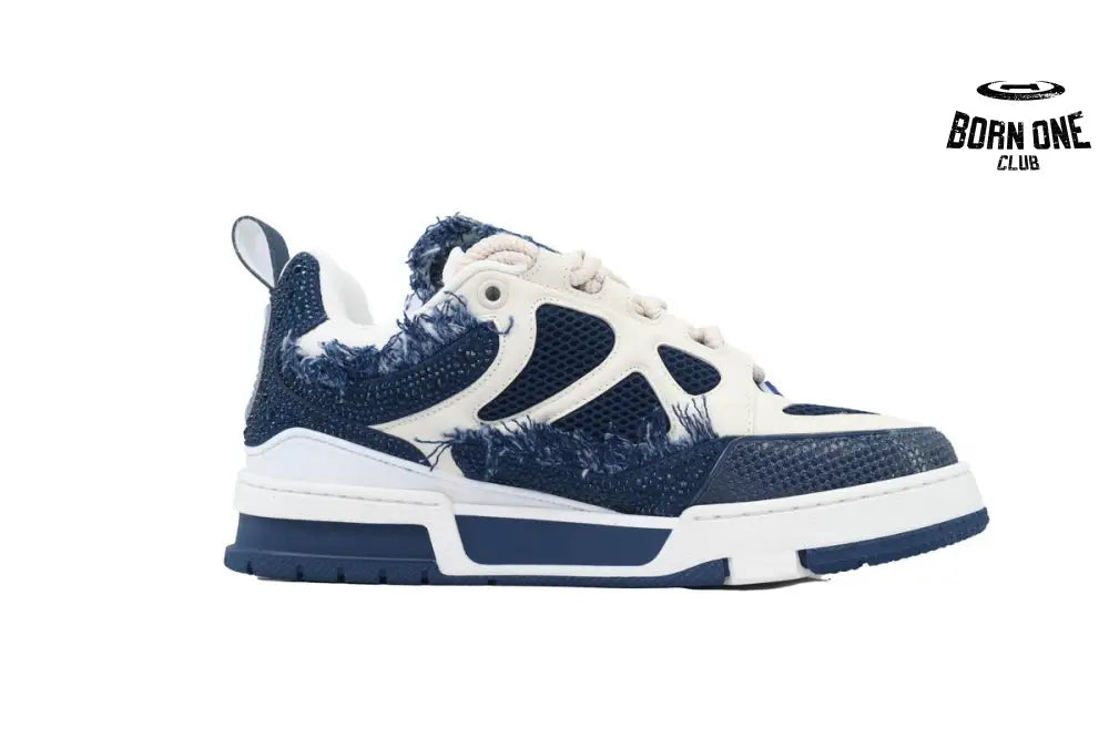 Louis Vuitton LV Skate Sneaker Horsehair Fabric Blue Diamond
