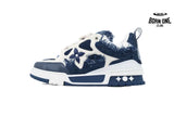 Louis Vuitton LV Skate Sneaker Horsehair Fabric Blue Diamond