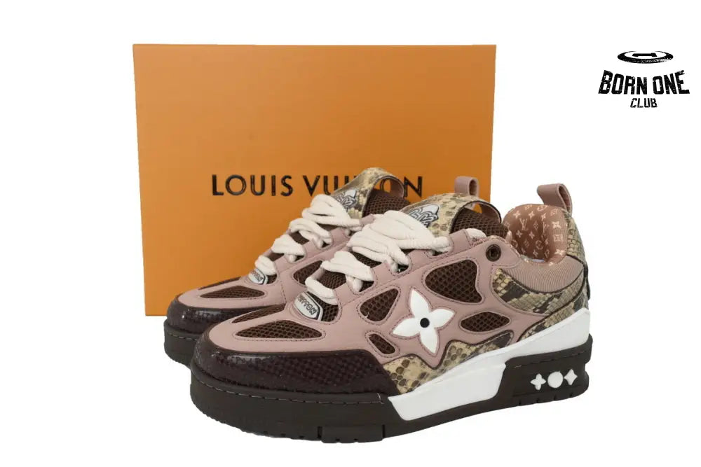 Louis Vuitton LV Skate Sneaker Khaki Colored Rhinestone