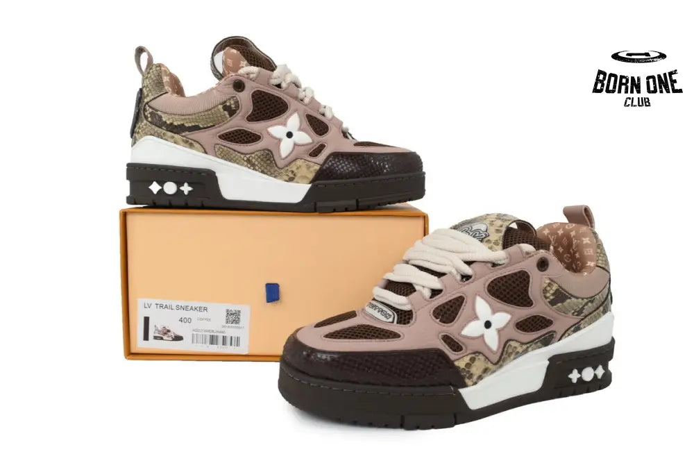 Louis Vuitton LV Skate Sneaker Khaki Colored Rhinestone