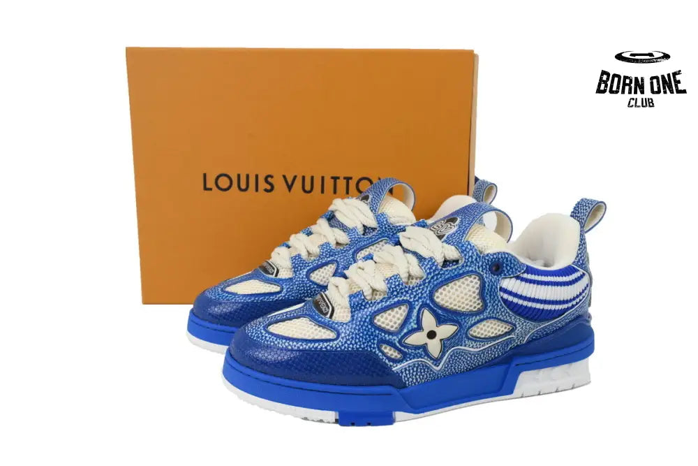 Louis Vuitton LV Skate Sneaker Knitted Collar Blue 1AHSXP