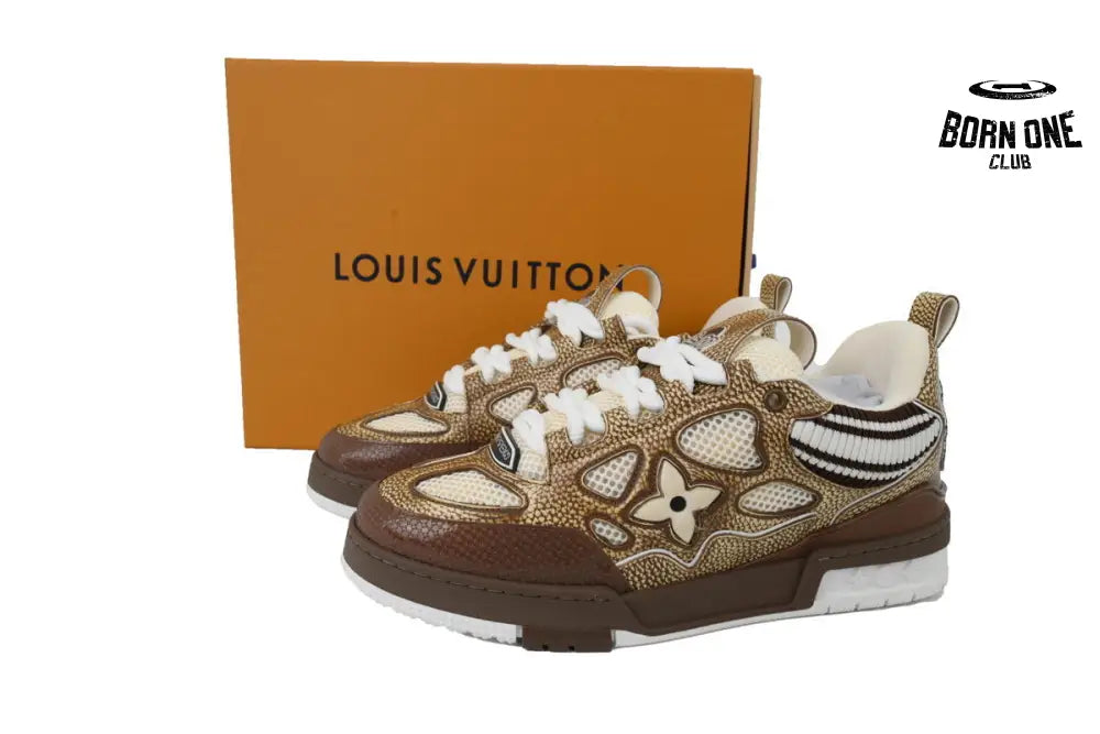 Louis Vuitton LV Skate Sneaker Knitted Collar khaki 1AHSWN