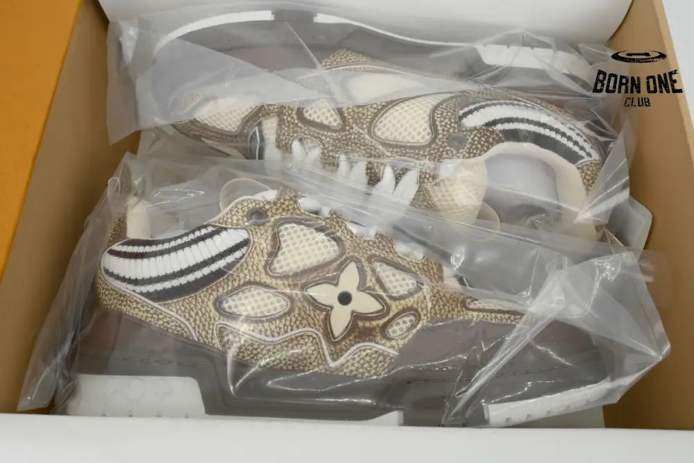 Louis Vuitton LV Skate Sneaker Knitted Collar khaki 1AHSWN