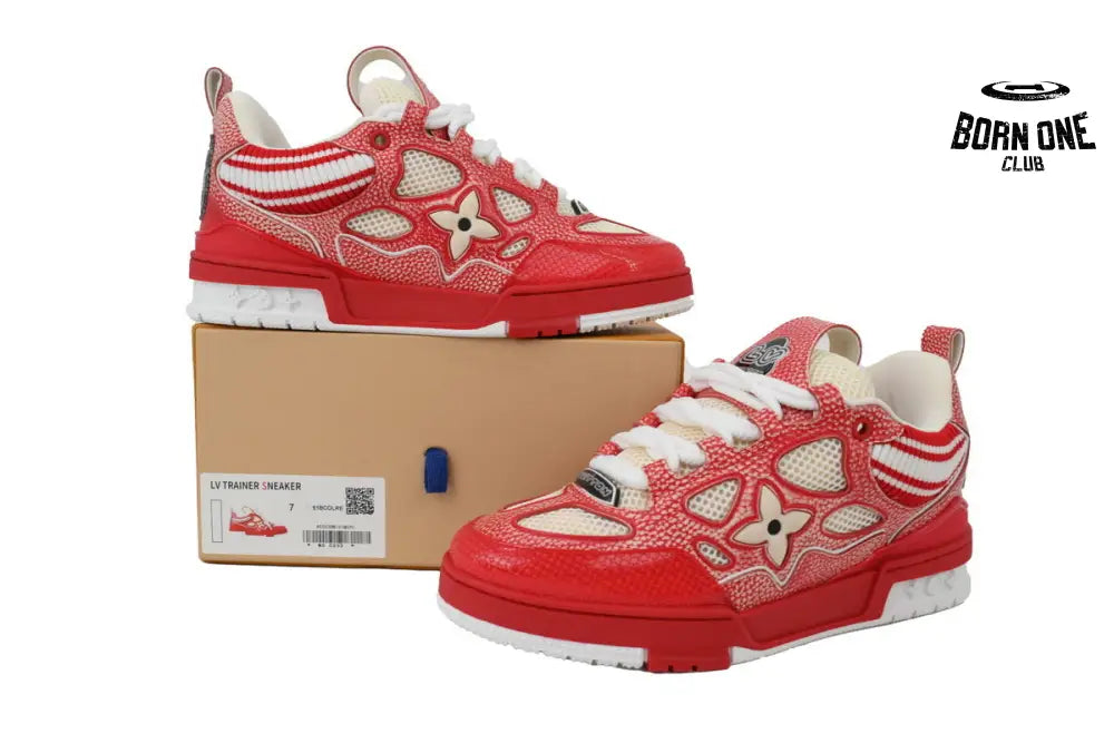 Louis Vuitton LV Skate Sneaker Knitted Collar Red 1AHSVL
