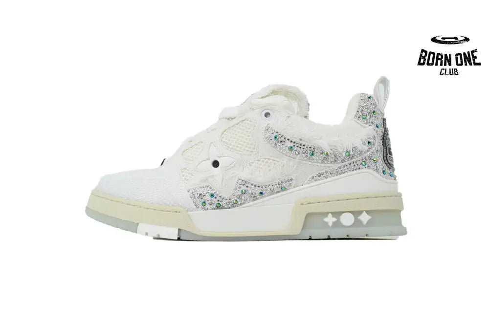Louis Vuitton LV Skate Sneaker Silver White Diamond