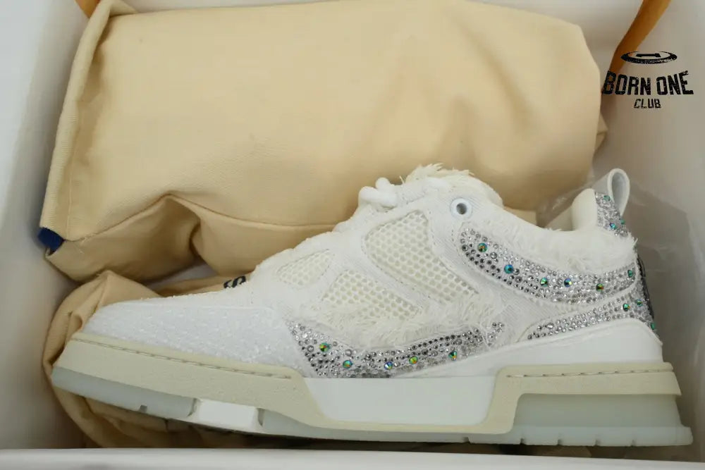 Louis Vuitton LV Skate Sneaker Silver White Diamond