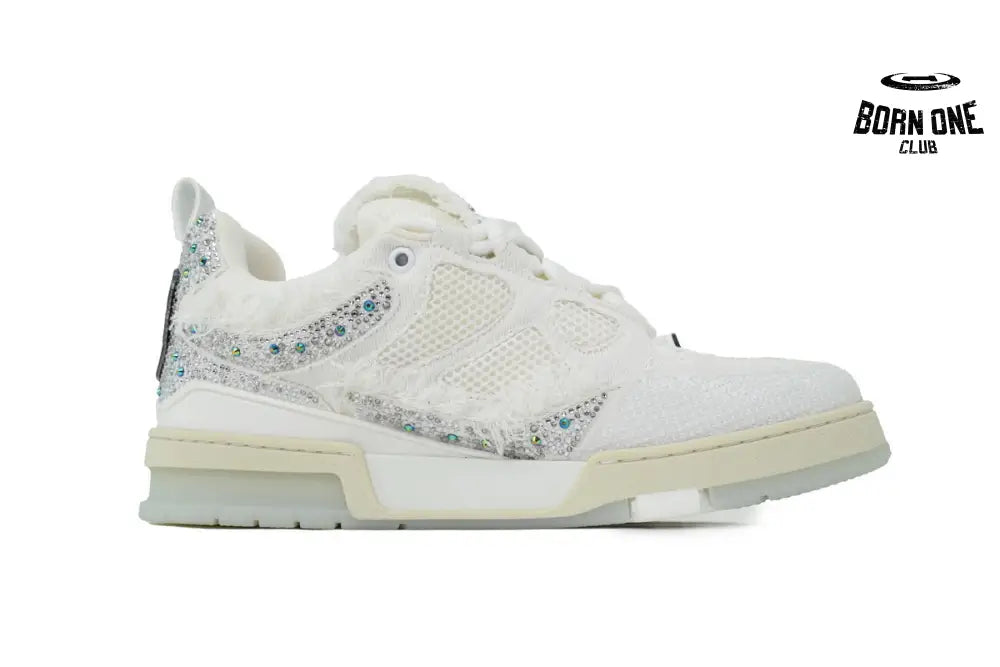 Louis Vuitton LV Skate Sneaker Silver White Diamond