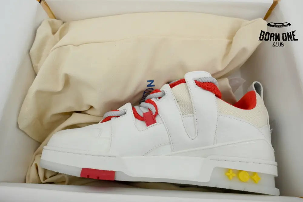 Louis Vuitton LV Skate Sneaker White And Red Flowers